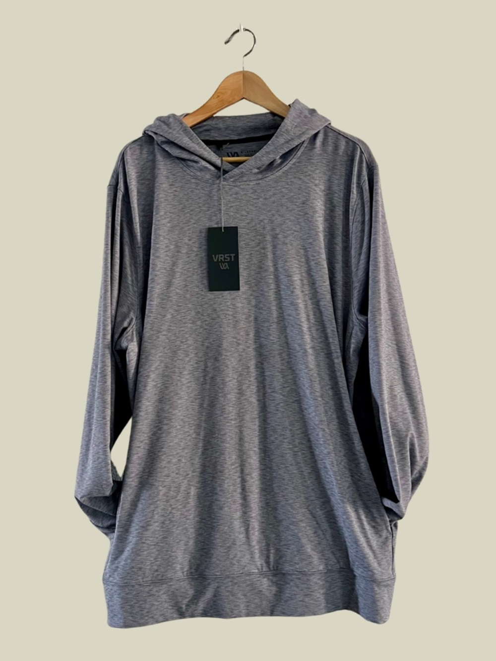 VRST Men's Gray Hoodie Long-Sleeve Shirt